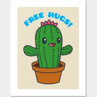 Free Hugs Cactus Posters and Art